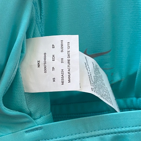 NWT Women's Nike Tankini Swim Top Sz XS Turquoise - Picture 4 of 5